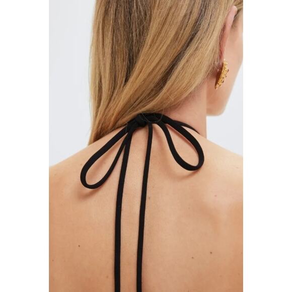 ALEXIS Black Sezane Midi Dress Gold Accent Size XS NWT Retail $795 Tuckernuck - Picture 6 of 6